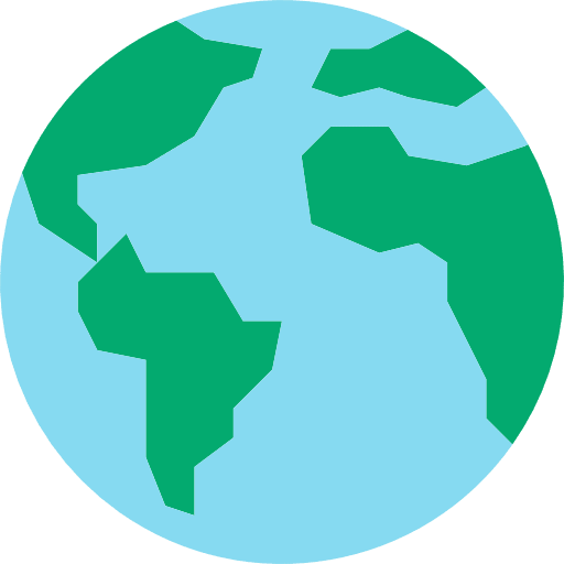 Earth illustration with green land, blue oceans, and visible continents for Limestone Hills Orthodontics in Austin, TX.